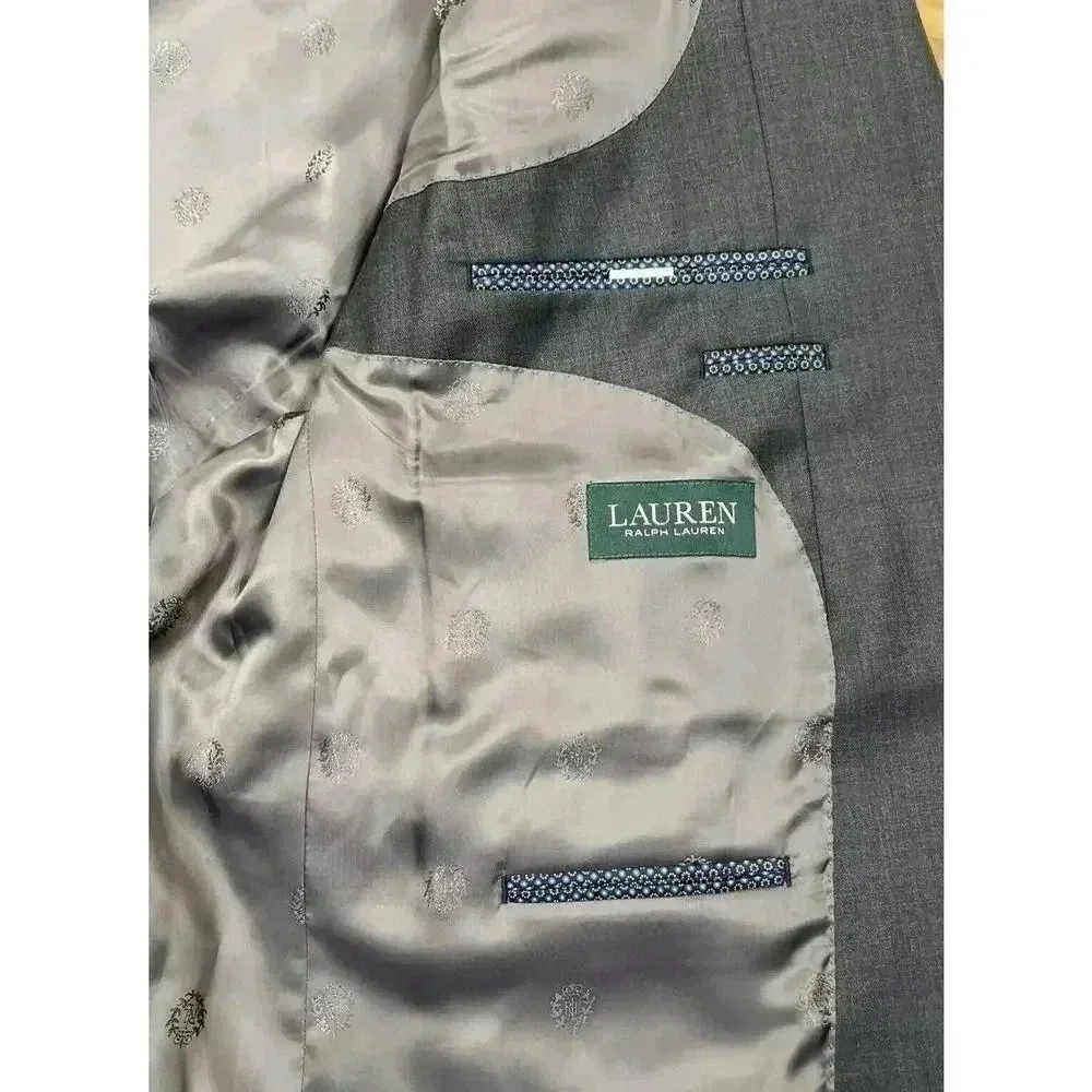 Lauren Ralph Lauren Wool Blend Gray Two Button Blazer Men's Size 46R
